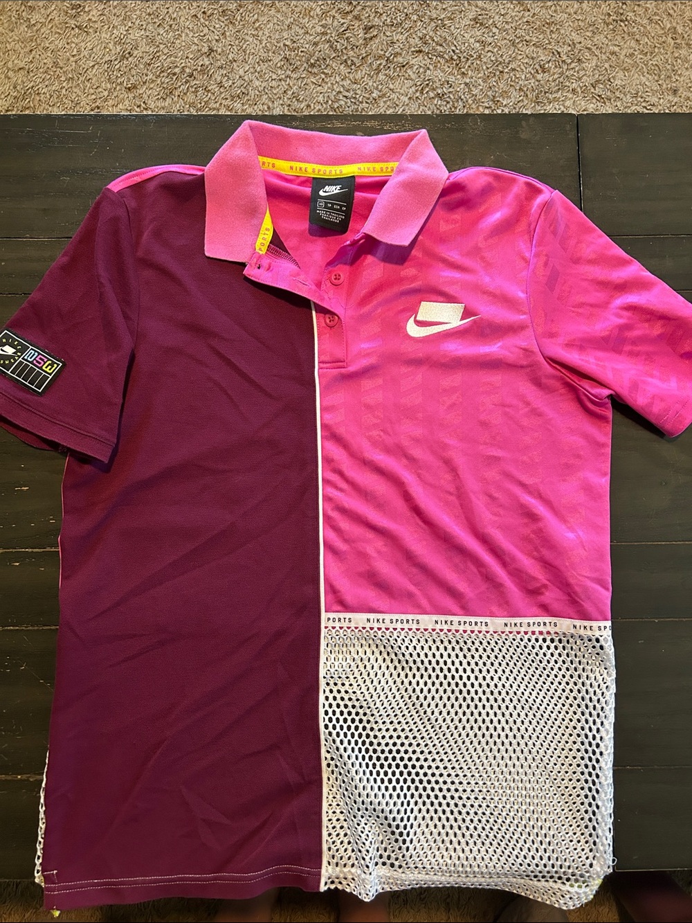 Nike Two-Tone Magenta and Hot Pink Polo